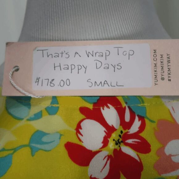 Yumi Kim That's A Wrap Happy Day Yellow Floral Wrap Top Small - Picture 3 of 7